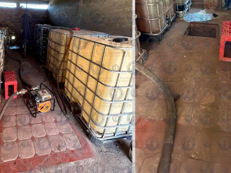 Aseguran más de 8 mil litros de hidrocarburo tras cateo en Romita