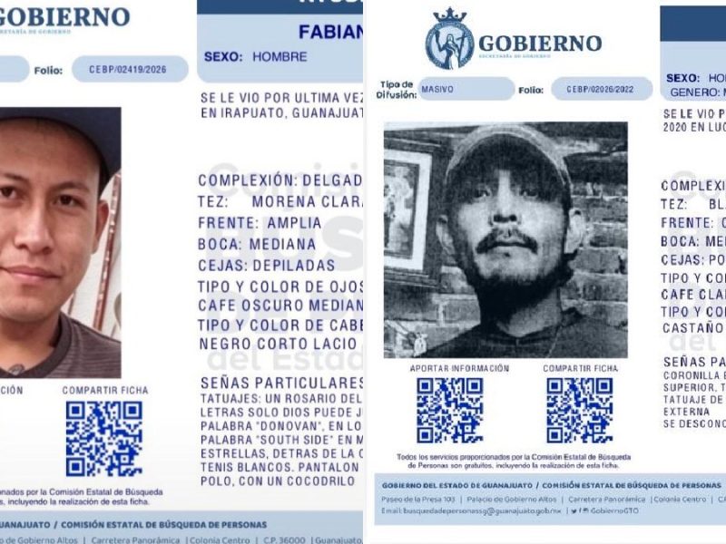 Emiten fichas para localizar a Jaime y Fabián, desaparecidos hace cinco y seis años