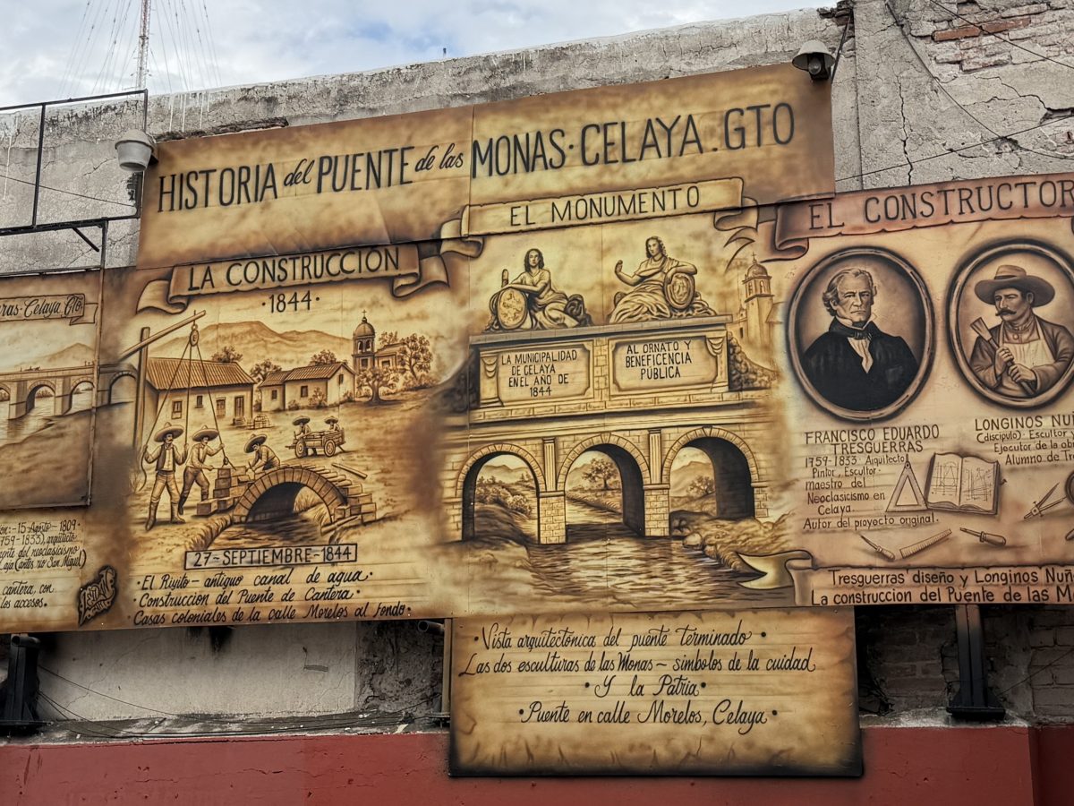 Reviven la historia de Celaya con nuevo mural en el Puente de las Monas