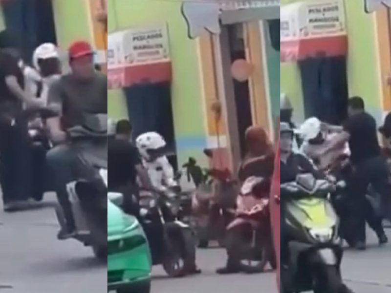 Graban agresión contra agente de Tránsito en el Centro de Pénjamo