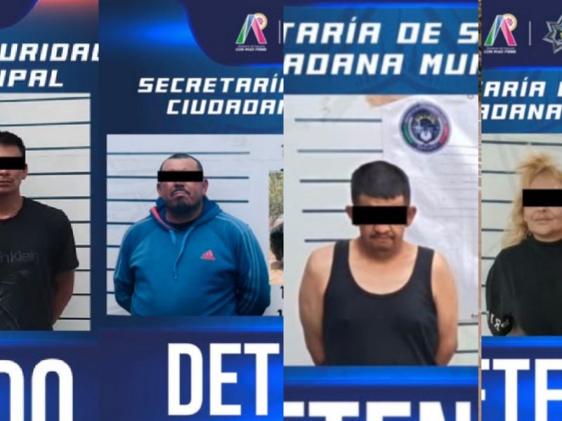 Detienen a seis personas con droga, arma blanca, camioneta robada y billetes falsos