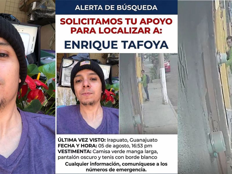 Urgente: Buscan a Enrique Tafoya en Irapuato; desapareció después de salir de casa de sus padres