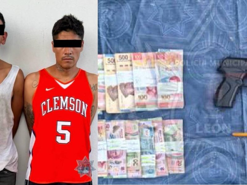 Peleaban en la calle y los atrapan con más de 100 mil pesos, armas y droga en León