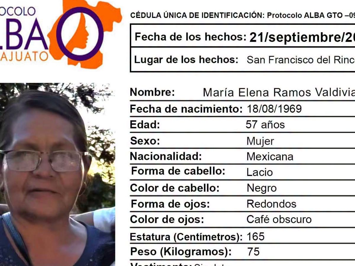 Buscan a María Elena, desaparecida en San Francisco del Rincón