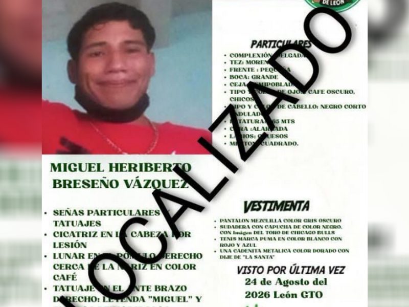 Miguel desapareció en León y fue hallado sin vida en Silao