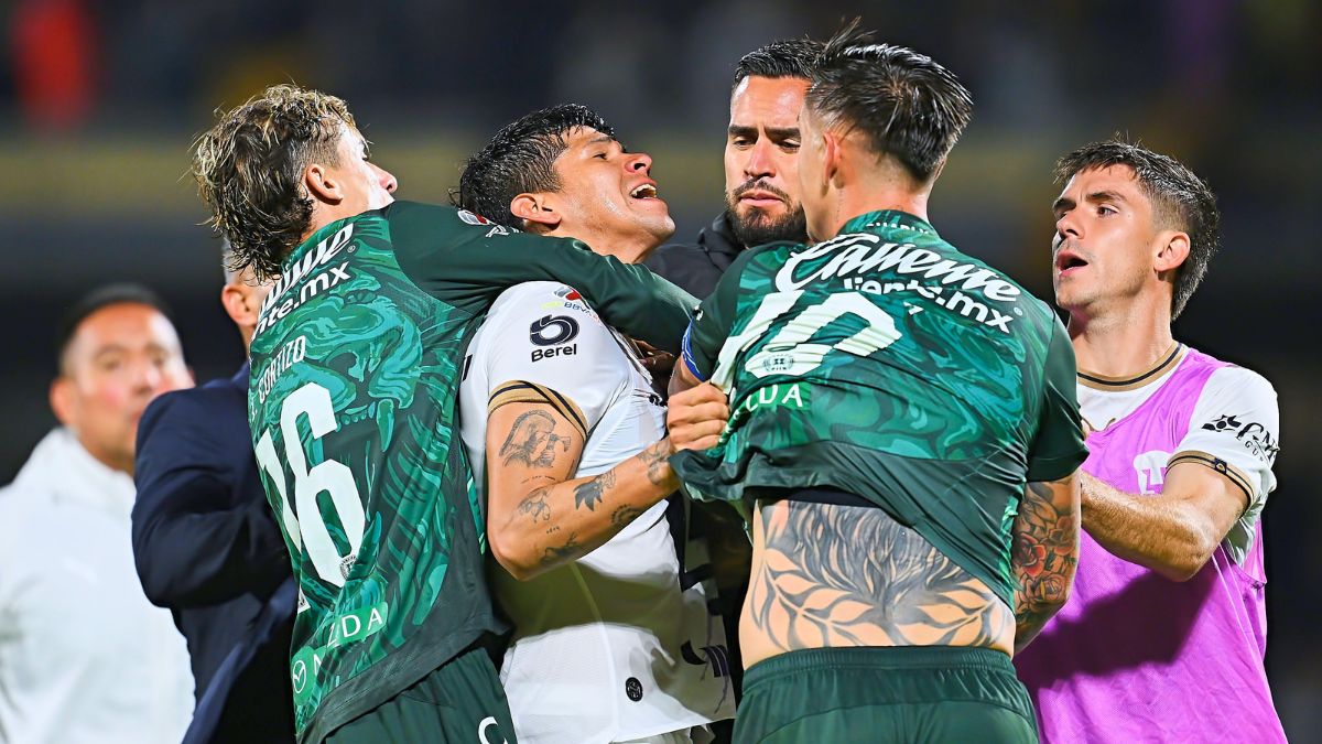 Hubo bronca al final del Pumas Vs León. MexSport.