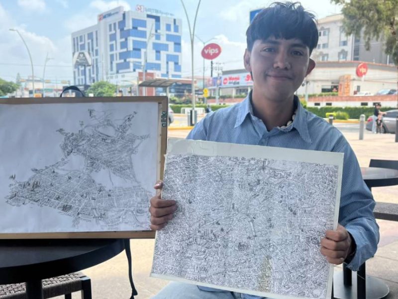 Mario Santoyo dibuja León de memoria, sin fotografías ni mapas