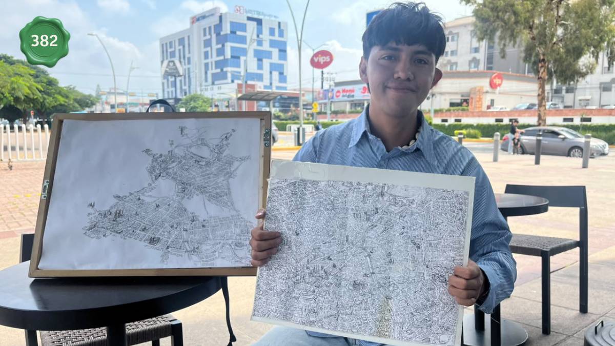 Mario Santoyo dibuja León de memoria, sin fotografías ni mapas