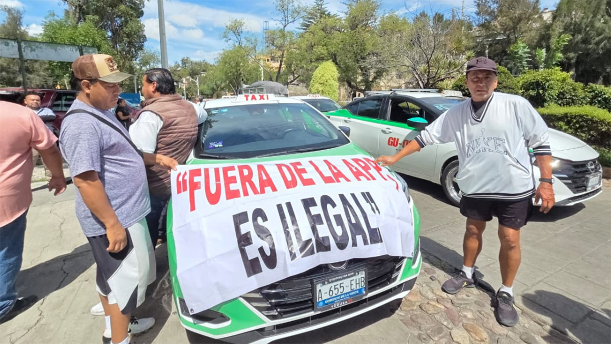 Guanajuato taxistas manifestación Alhóndiga