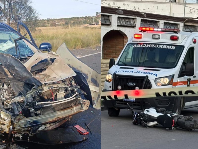 Dos accidentes en Acámbaro dejan un joven motociclista muerto y tres personas lesionadas