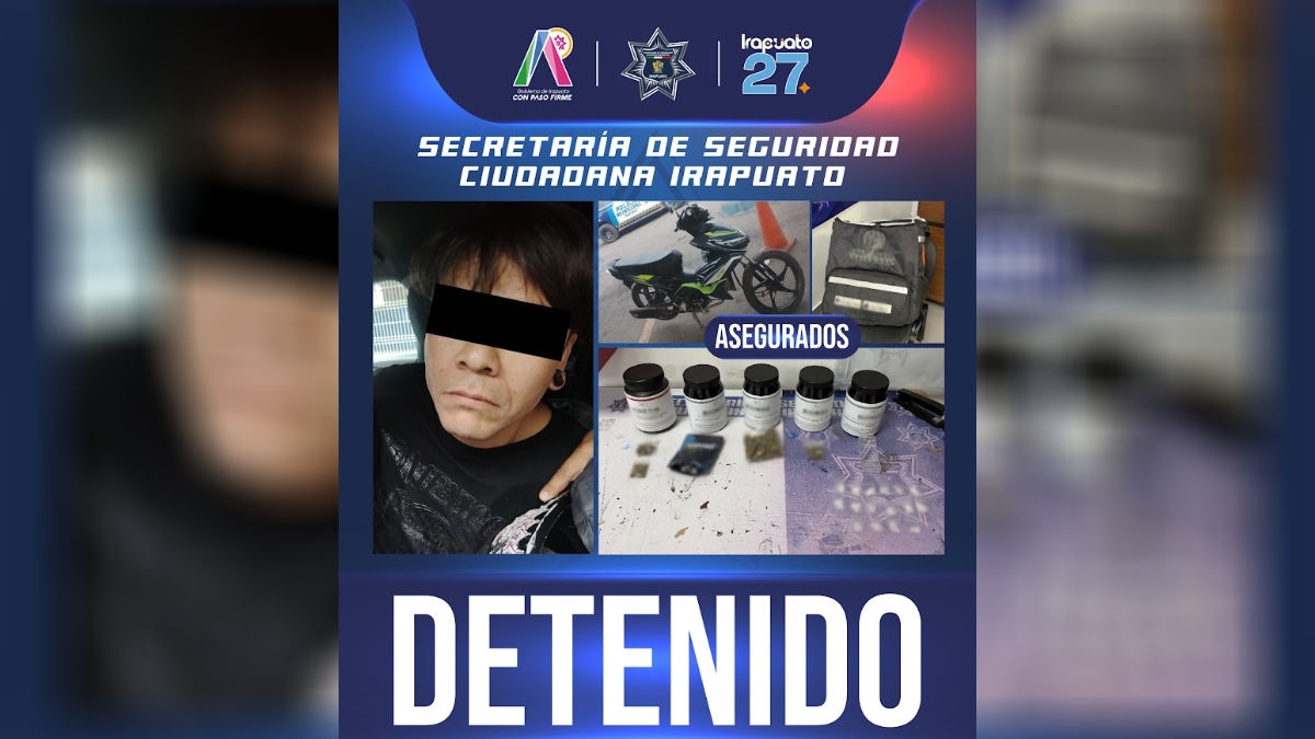 Detenido con drogas en Irapuato