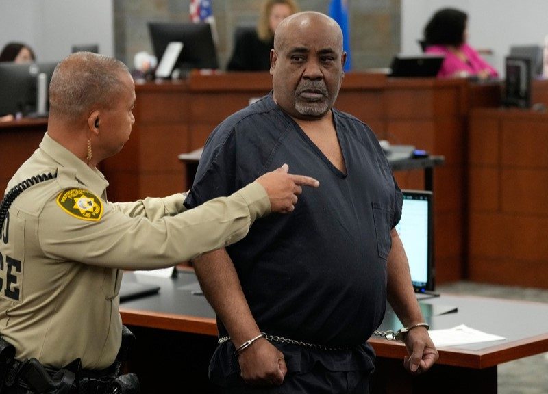 Duane Keffe D Davis en el tribunal durante la sentencia donde lo condenan por el asesinato de Tupac Shakur