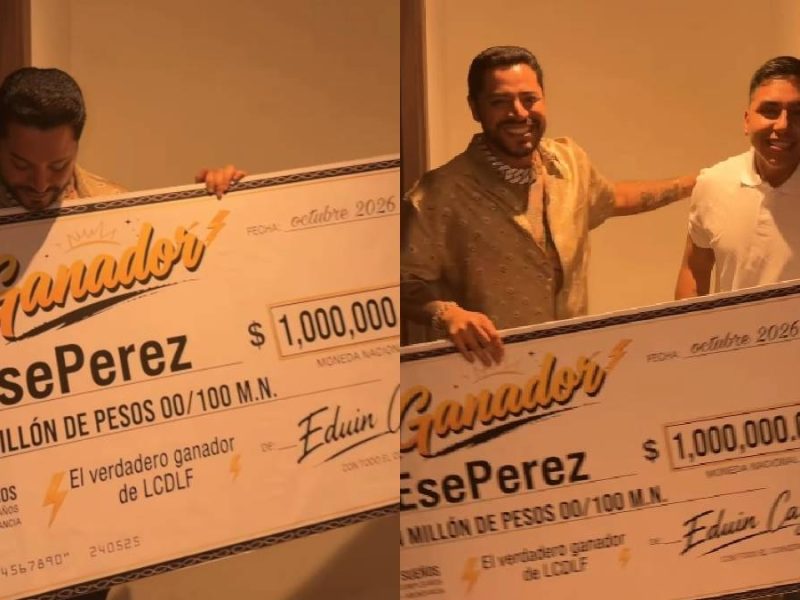 Eduin Caz regala un millón de pesos a Ese Pérez y lo nombra ‘el verdadero ganador de LCDLF’