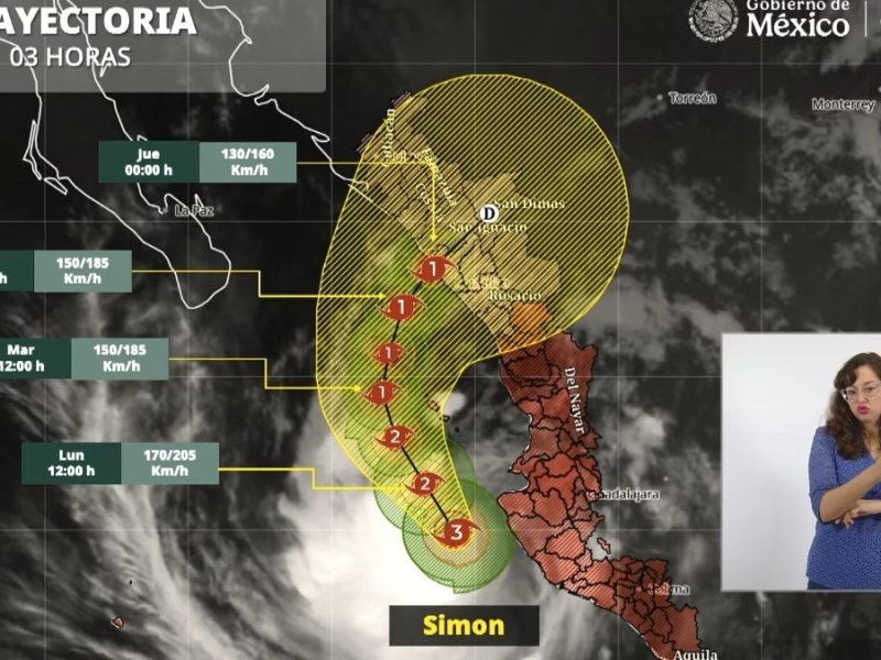 Huracán Simón deja un muerto en Guerrero; prevén que llegue a Mazatlán el jueves