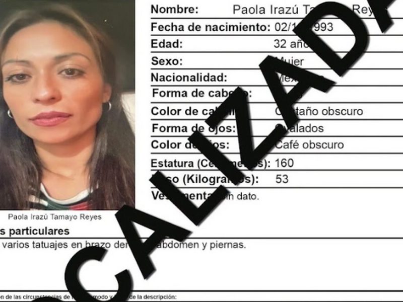 Localizan muerta a Paola Irazú, desaparecida desde julio en León