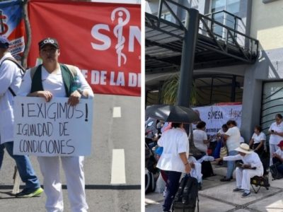 Denuncian irregularidades tras consulta salarial en el IMSS; siguen las protestas