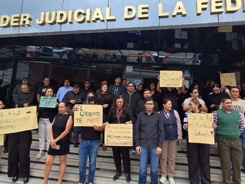 Trabajadores del Poder Judicial de la Federación (PJF) protestan en León contra presiones y evaluaciones punitivas