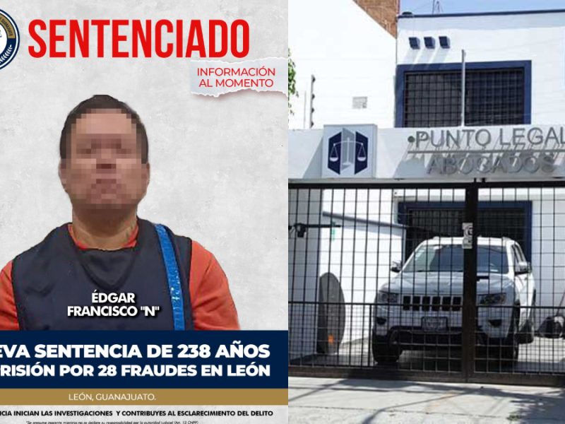 Suman otra condena de 238 años contra dueño de Punto Legal por fraude en León