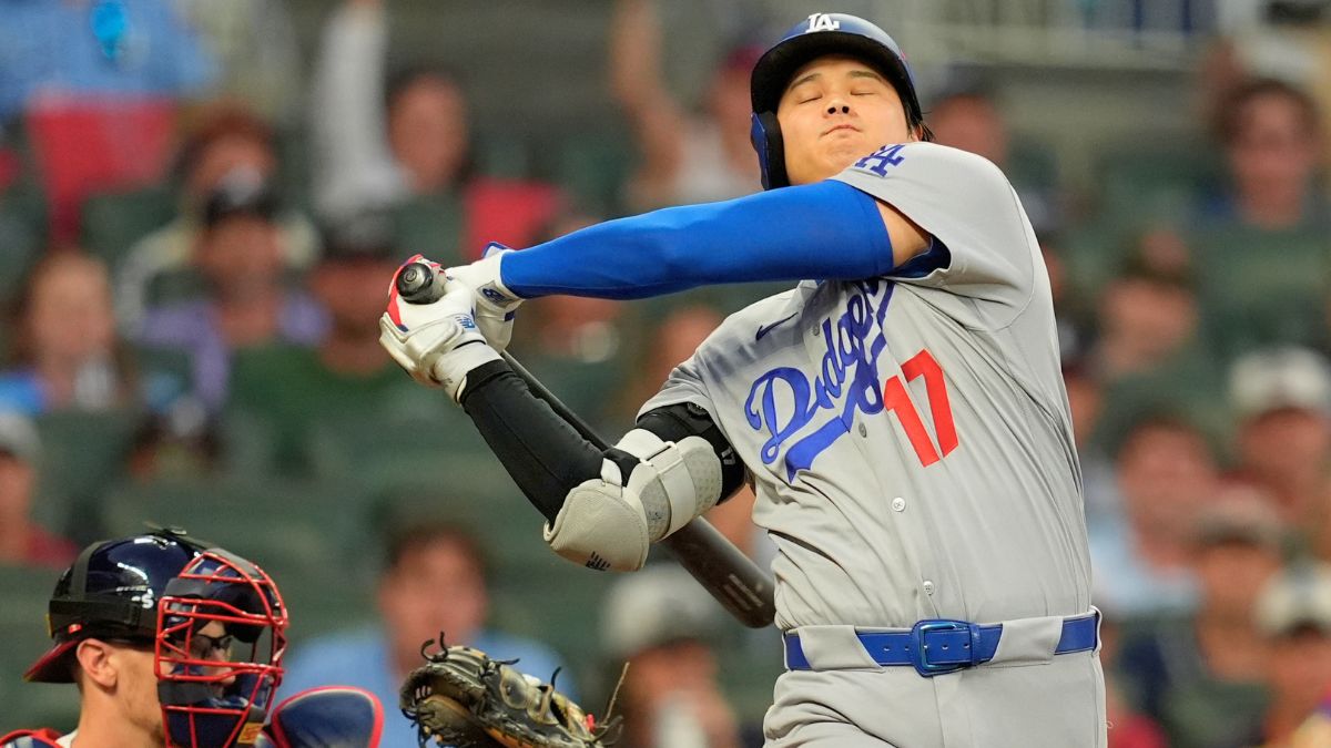 Shoheei Ohtani en el Juego 4 entre los Dodgers y los Bravos. AP.