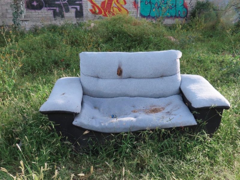 Escucha el llanto y encuentra entre hierba a un bebé abandonado en un viejo sillón