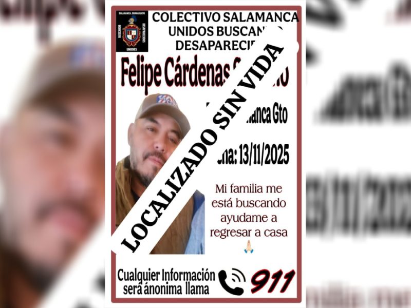 Felipe Cárdenas localizado sin vida en Salamanca