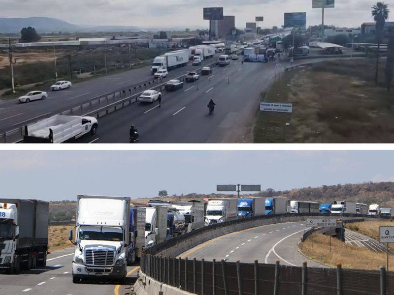 Transportistas mantienen bloqueo parcial en León-Silao; reportan caravana de campesinos en Pénjamo