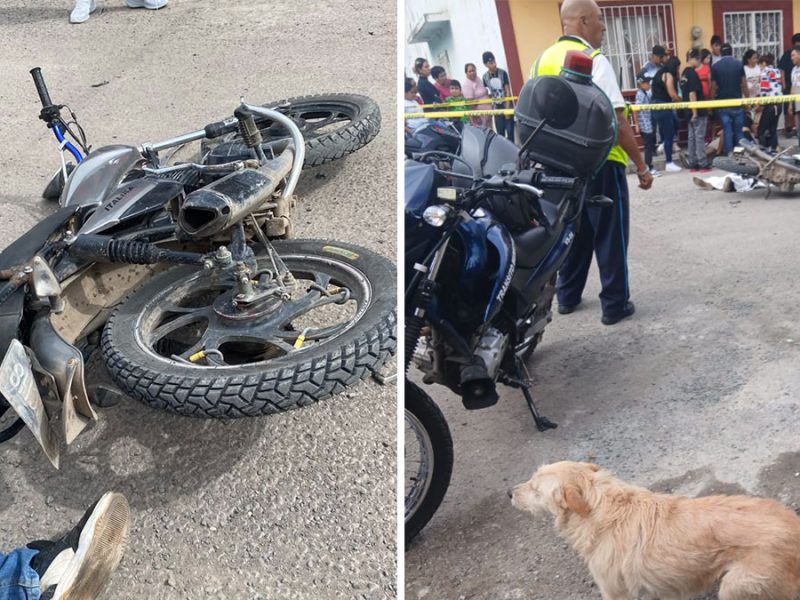 Valle de Santiago choque motociclistas